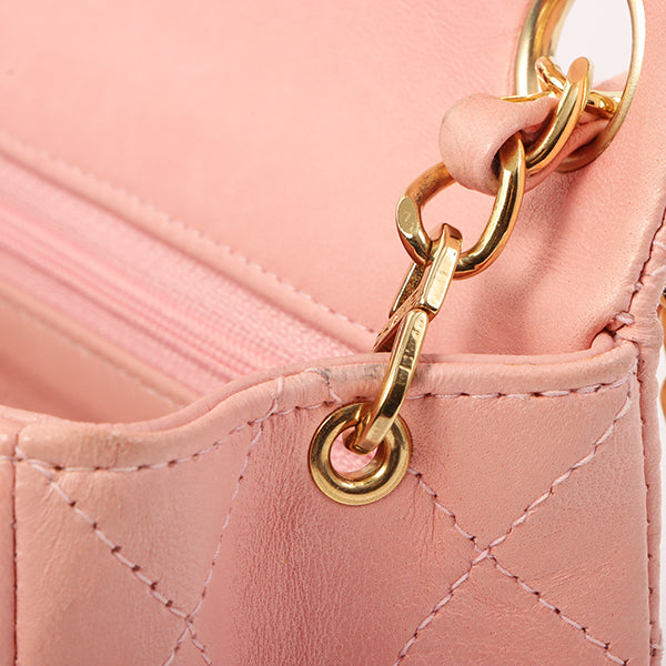 Chanel Around 2003 Made Classic Flap Chain Bag Mini Pink