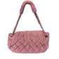 Chanel Nylon Bubble Striped Quilt Accordion Flap Bag Red White
