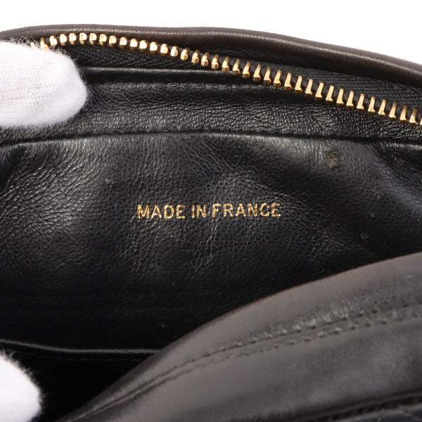 Chanel Around 1995 Made Trun-Lock Logo Charm Chain Bag Black
