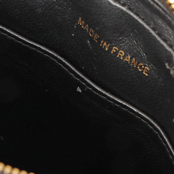 Chanel Around 1995 Made Trun-Lock Logo Charm Chain Bag Black
