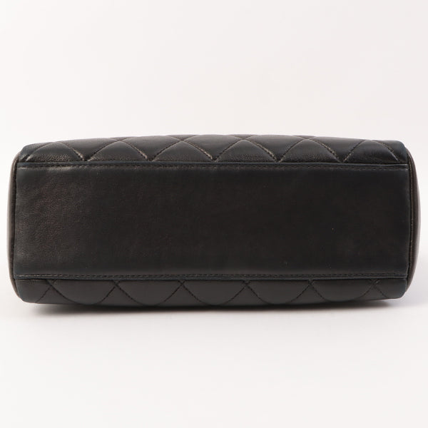 Chanel Around 1995 Made Trun-Lock Logo Charm Chain Bag Black