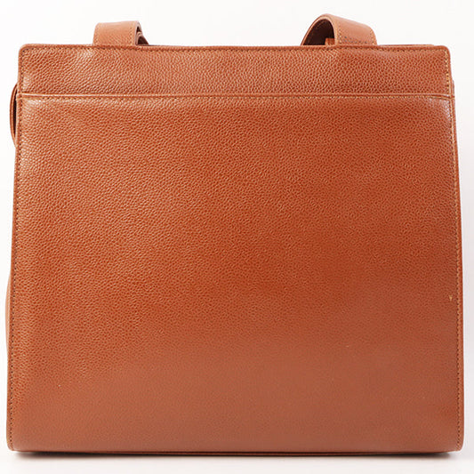 Chanel Around 1997 Made Caviar Skin Turn-Lock Tote Bag Brown