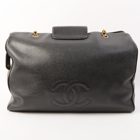 Chanel Around 1995 Made Caviar Skin Supermodel Black