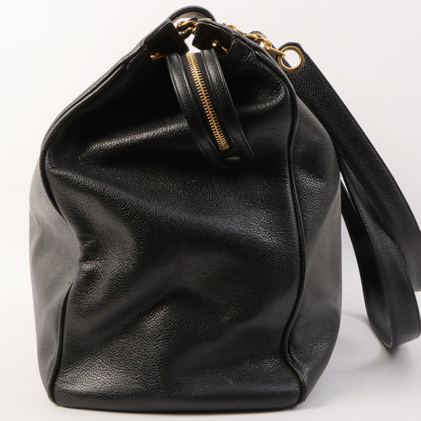Chanel Around 1995 Made Caviar Skin Supermodel Black