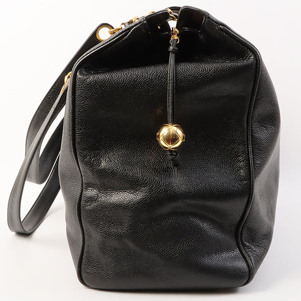 Chanel Around 1995 Made Caviar Skin Supermodel Black
