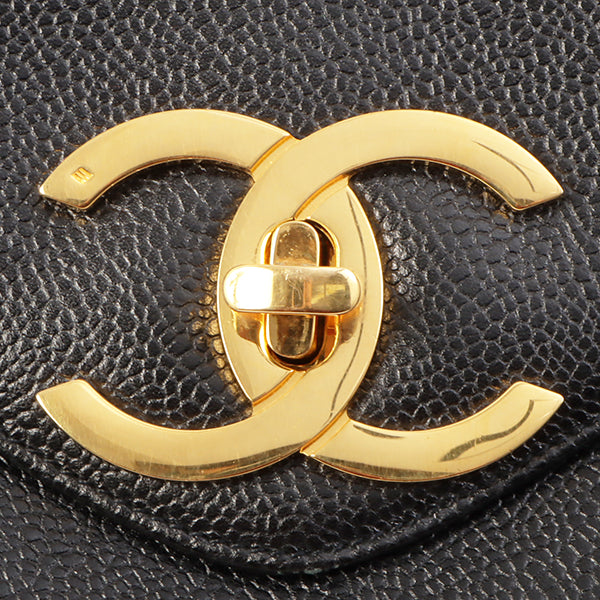 Chanel Around 1995 Made Caviar Skin Supermodel Black