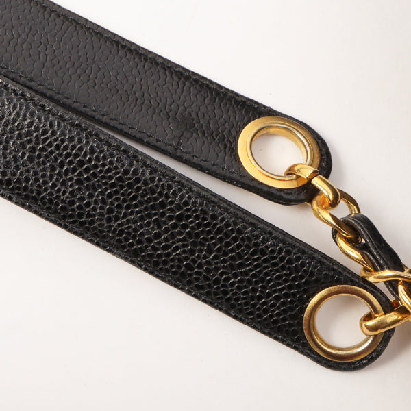 Chanel Around 1995 Made Caviar Skin Supermodel Black