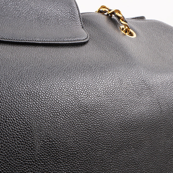 Chanel Around 1995 Made Caviar Skin Supermodel Black