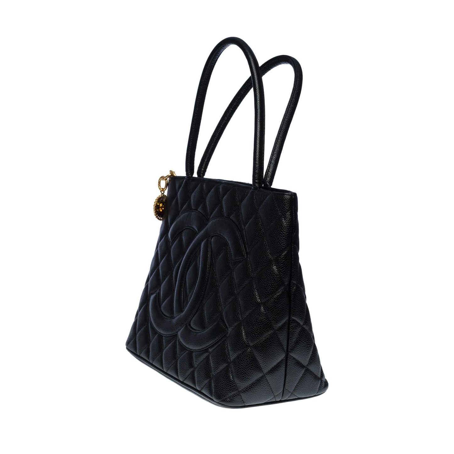 CHANEL Beautiful Medaillon Tote bag in black caviar leather, GHW