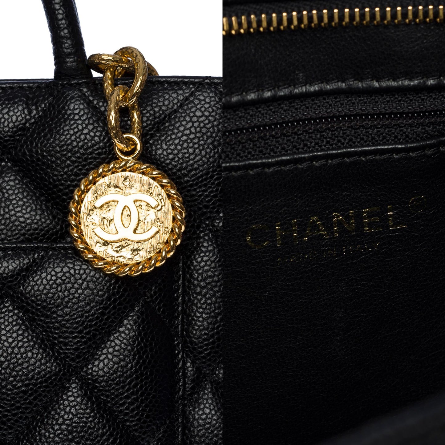 CHANEL Beautiful Medaillon Tote bag in black caviar leather, GHW