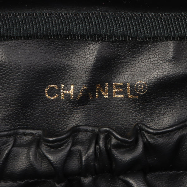 Chanel Around 1995 Made Caviar Skin Cc Mark Stitch Vanity Black