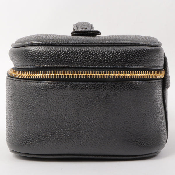 Chanel Around 1995 Made Caviar Skin Cc Mark Stitch Vanity Black