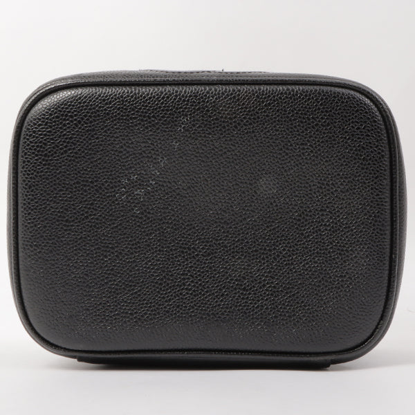 Chanel Around 1995 Made Caviar Skin Cc Mark Stitch Vanity Black