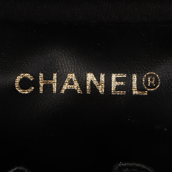 Chanel Around 2001 Made Caviar Skin Cc Mark Stitch Vanity Black