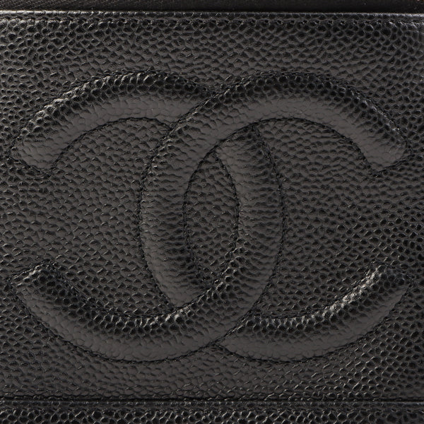Chanel Around 2001 Made Caviar Skin Cc Mark Stitch Vanity Black