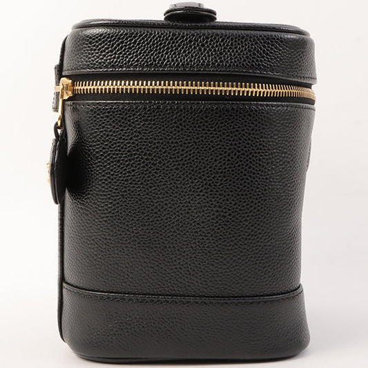 Chanel Around 2001 Made Caviar Skin Cc Mark Stitch Vanity Black