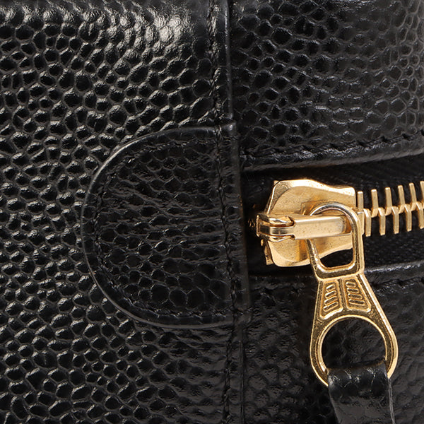 Chanel Around 2001 Made Caviar Skin Cc Mark Stitch Vanity Black