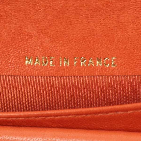 Chanel 2000 Made Caviar Skin Coco Mark Stitch Wallet Vermilion