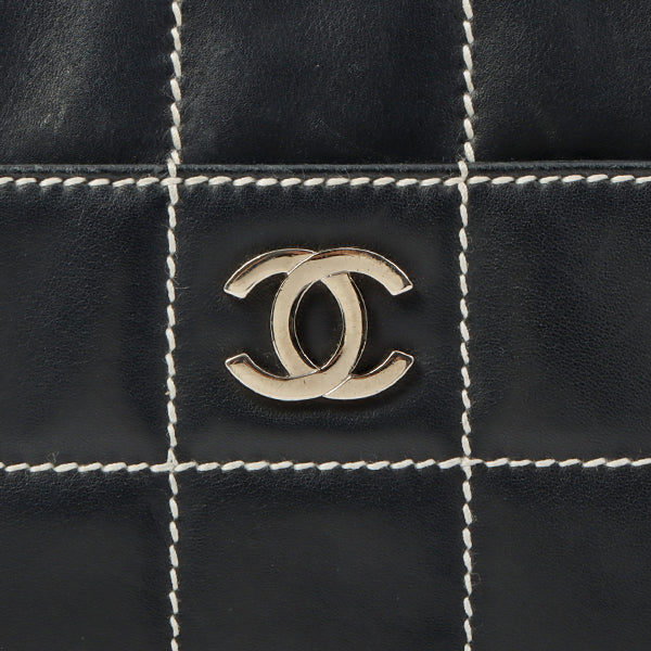 Chanel Around 2001 Made Chocolate Bar Stitch Cc Mark Plate Chain Bag Dark Navy
