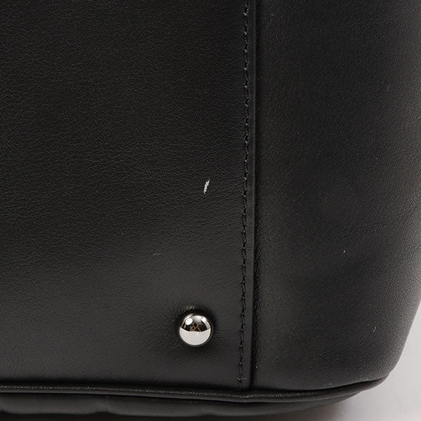 Chanel Around 2003 Made Logo Embossed Chain Tote Bag Black
