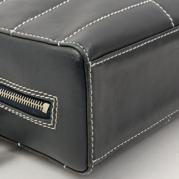 Chanel Around 2001 Made Chocolate Bar Stitch Cc Mark Plate Chain Bag Dark Navy