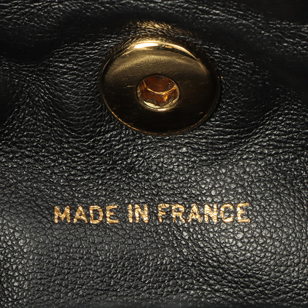 CHANEL Around 1995 Made Double Turn-Lock Velour Backpack Black