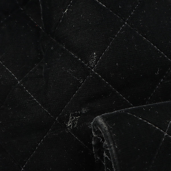 CHANEL Around 1995 Made Double Turn-Lock Velour Backpack Black