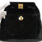 Chanel Around 1995 Made Double Turn-Lock Velour Backpack Black
