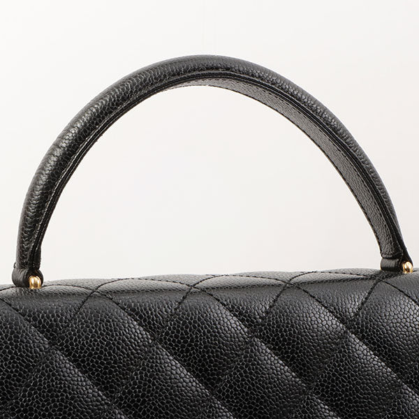 Chanel Around 2000 Made Turn-Lock Top Handle Bag Black