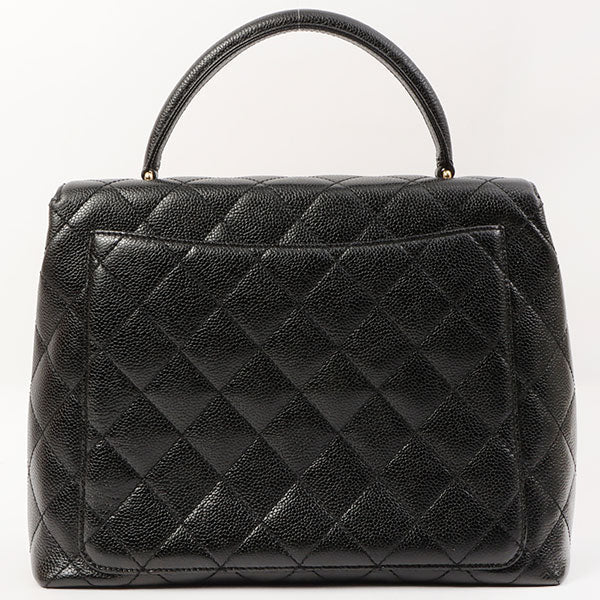 Chanel Around 2000 Made Turn-Lock Top Handle Bag Black