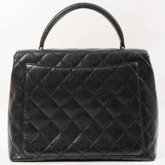 Chanel Around 2000 Made Turn-Lock Top Handle Bag Black