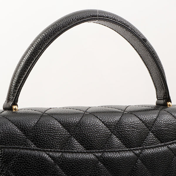 Chanel Around 2000 Made Turn-Lock Top Handle Bag Black