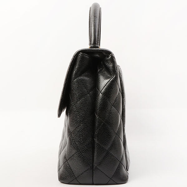 Chanel Around 2000 Made Turn-Lock Top Handle Bag Black