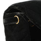 Chanel Around 1995 Made Double Turn-Lock Velour Backpack Black