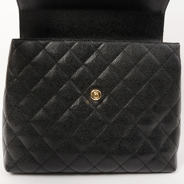 Chanel Around 2000 Made Turn-Lock Top Handle Bag Black