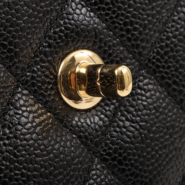 Chanel Around 2000 Made Turn-Lock Top Handle Bag Black