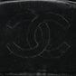 CHANEL Around 1995 Made Double Turn-Lock Velour Backpack Black