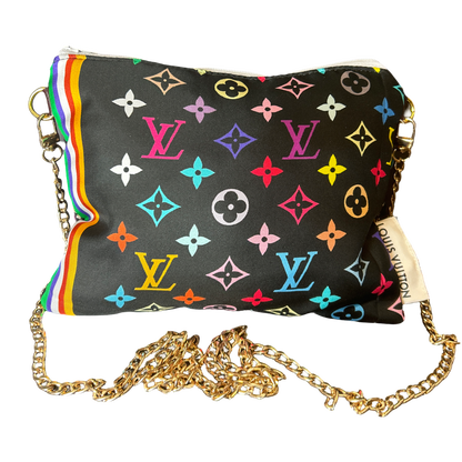 LV Monogram Noir   Silk Scarf Crossbody Bag