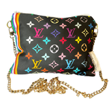 LV Monogram Noir   Silk Scarf Crossbody Bag