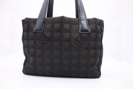 Chanel New Travel Line Tote Bag in Black Canvas