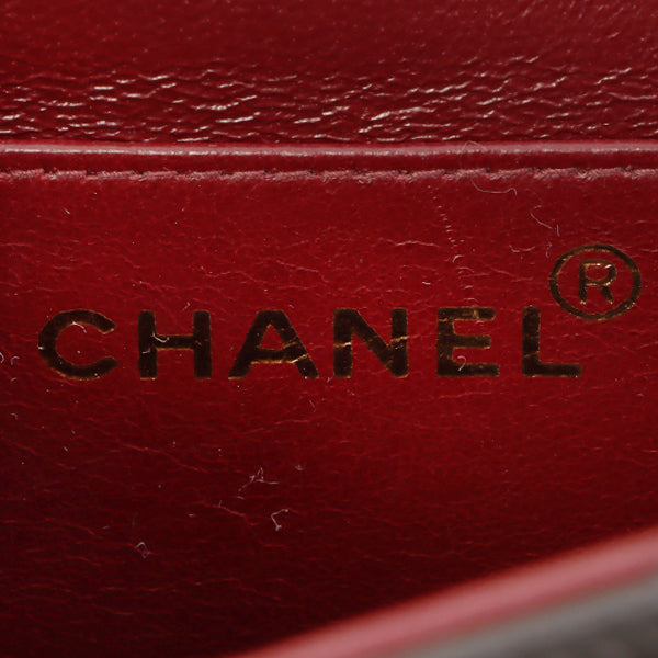 Chanel Around 1995 Made Design Flap Turn-Lock Chain Top Handle Bag Black