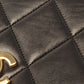 Chanel Around 1995 Made Design Flap Turn-Lock Chain Top Handle Bag Black