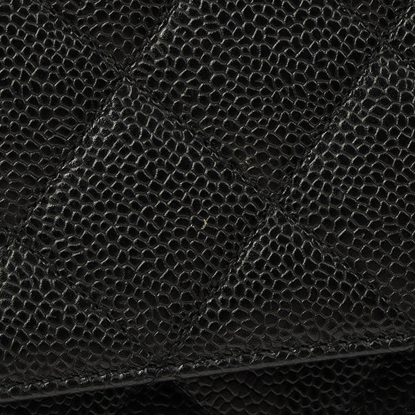 Chanel Around 1998 Made Caviar Skin Turn-Lock Handbag Black