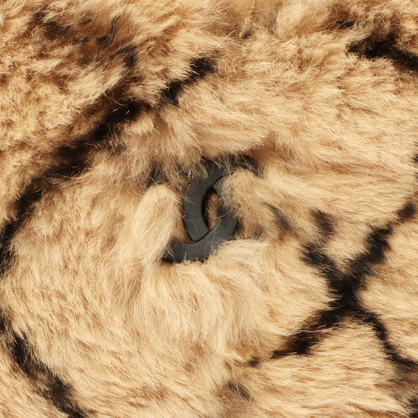 Chanel Around 2000 Made Lapin Fur Cc Mark Plate Chain Bag Beige