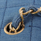 Chanel Around 2002 Made Denim Chocobar Cc Mark Plate Chain Bag Indigo