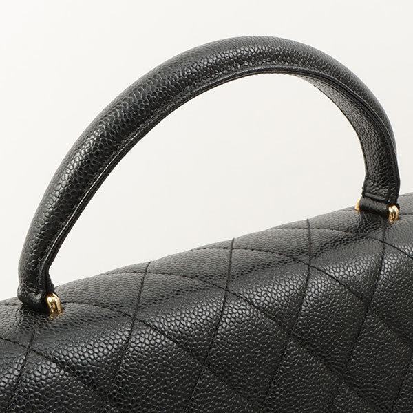 Chanel Around 1998 Made Caviar Skin Turn-Lock Handbag Black