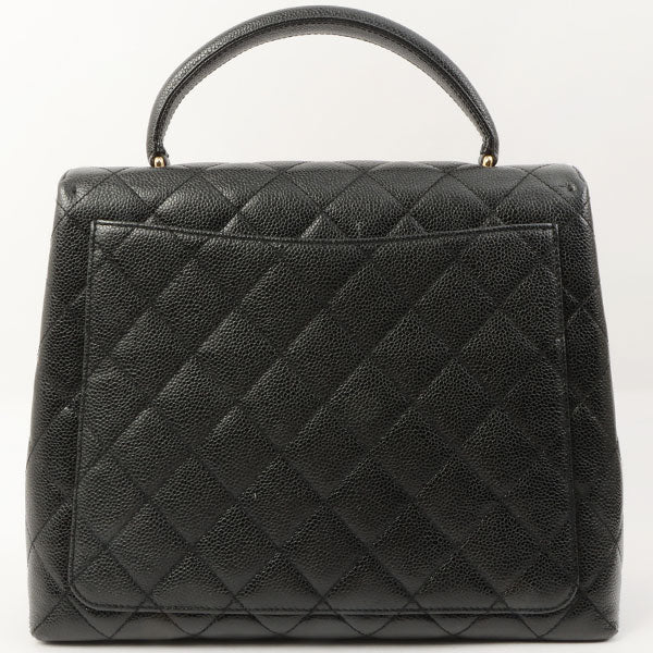 Chanel Around 1998 Made Caviar Skin Turn-Lock Handbag Black