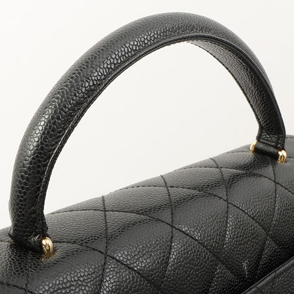 Chanel Around 1998 Made Caviar Skin Turn-Lock Handbag Black