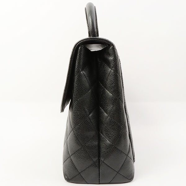 Chanel Around 1998 Made Caviar Skin Turn-Lock Handbag Black