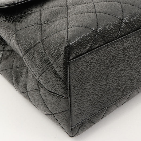 Chanel Around 1998 Made Caviar Skin Turn-Lock Handbag Black